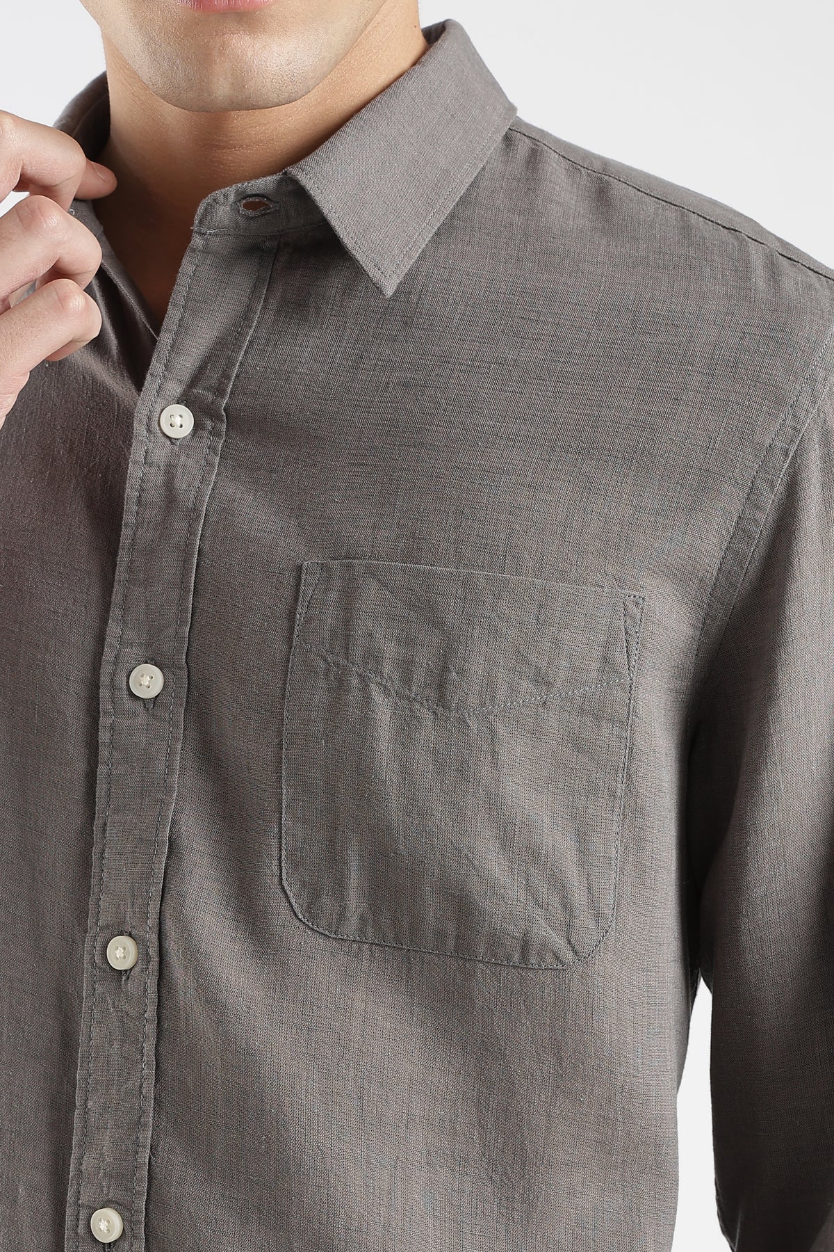 Men's Premium Grey Linen Everyday Shirt