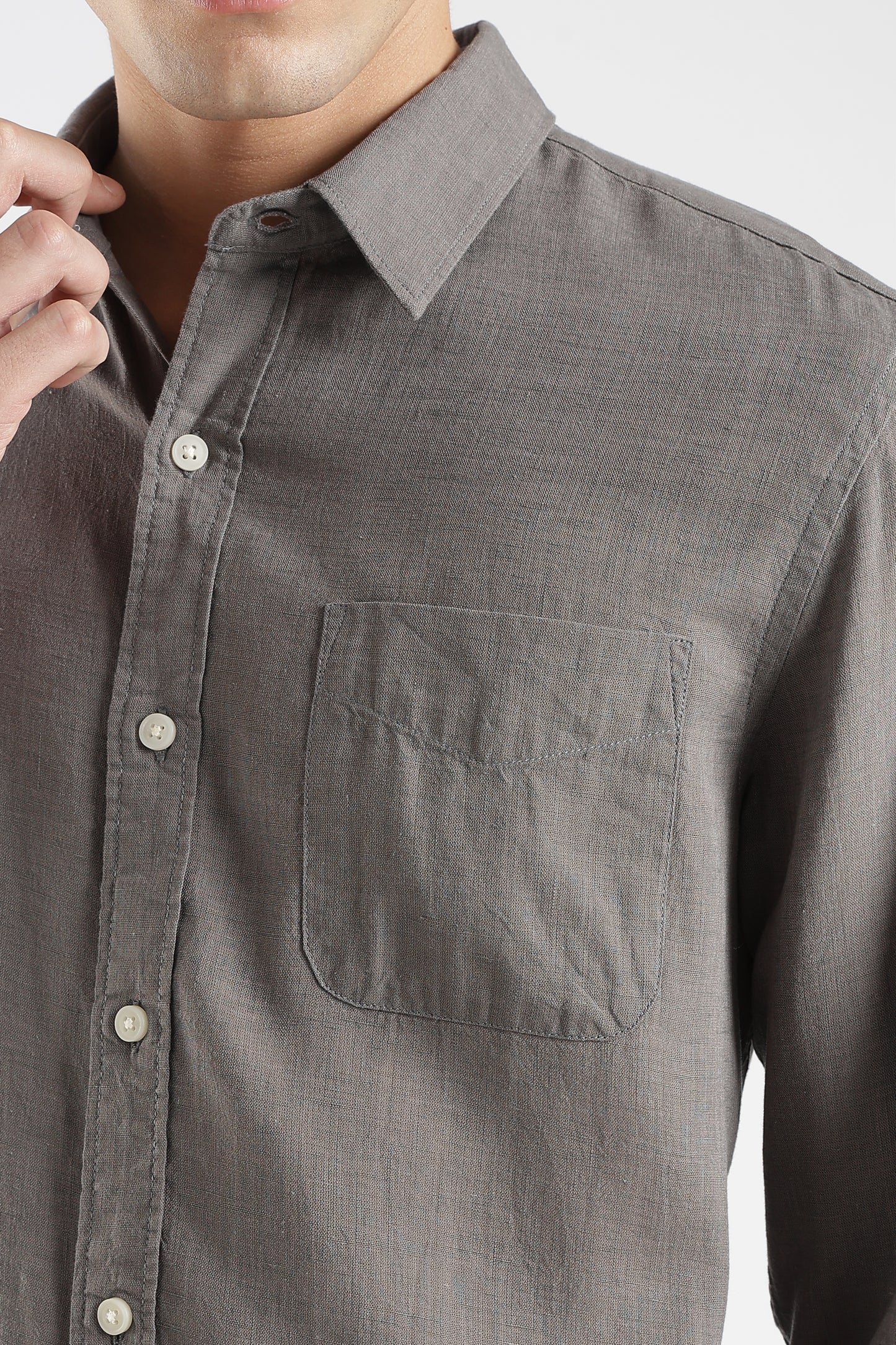 Grey Linen  Shirt