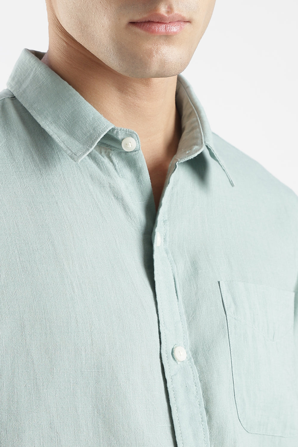 Men’s Premium Mint Green Linen Casual Shirt