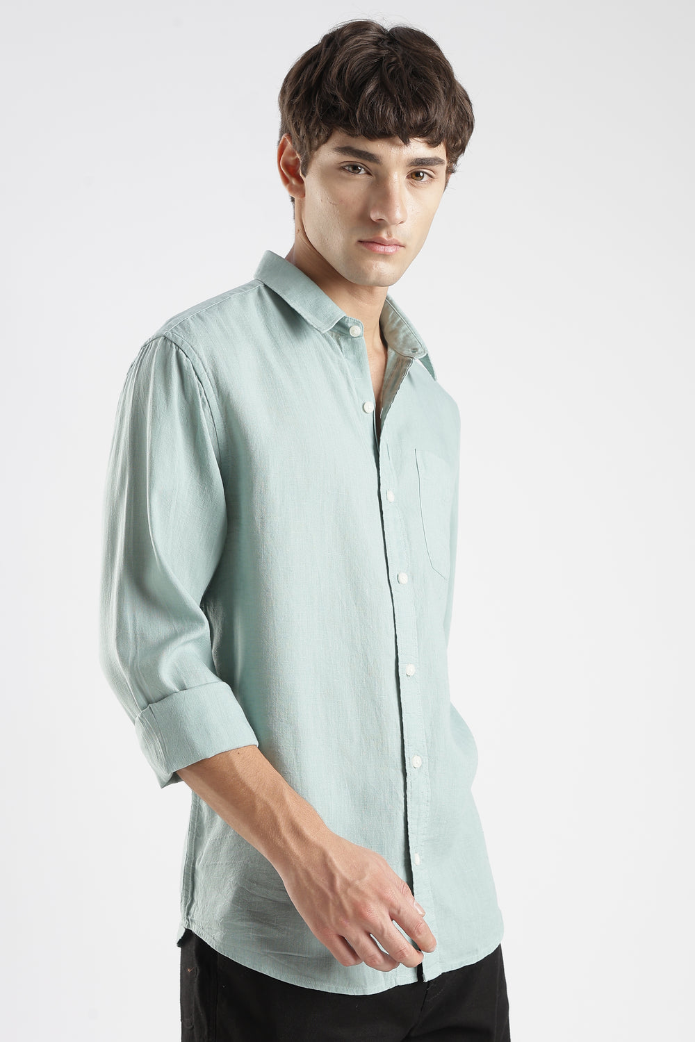 Men’s Premium Mint Green Linen Casual Shirt
