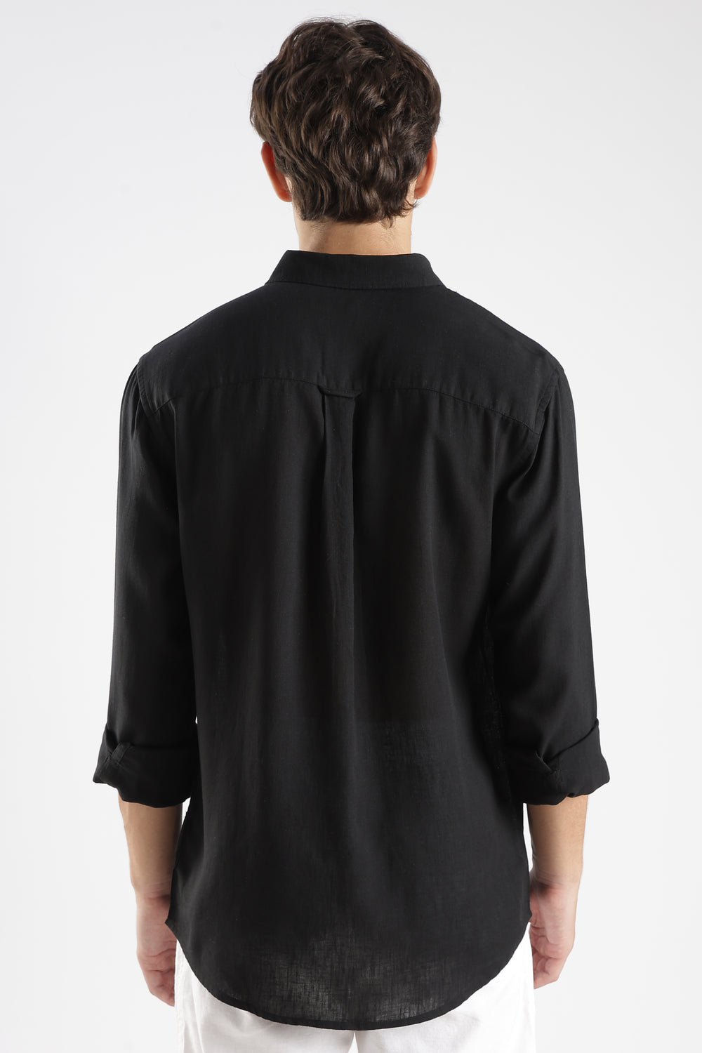 Men’s Classic Black Linen Casual Shirt