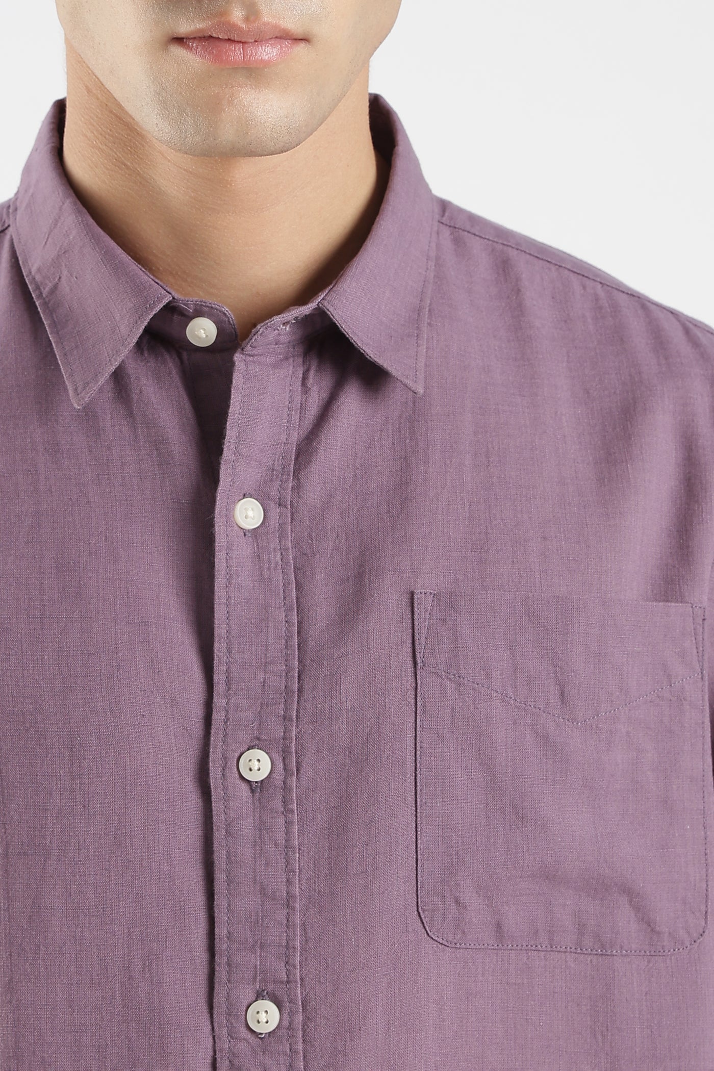 Men’s Premium Dusty Purple Linen Casual Shirt