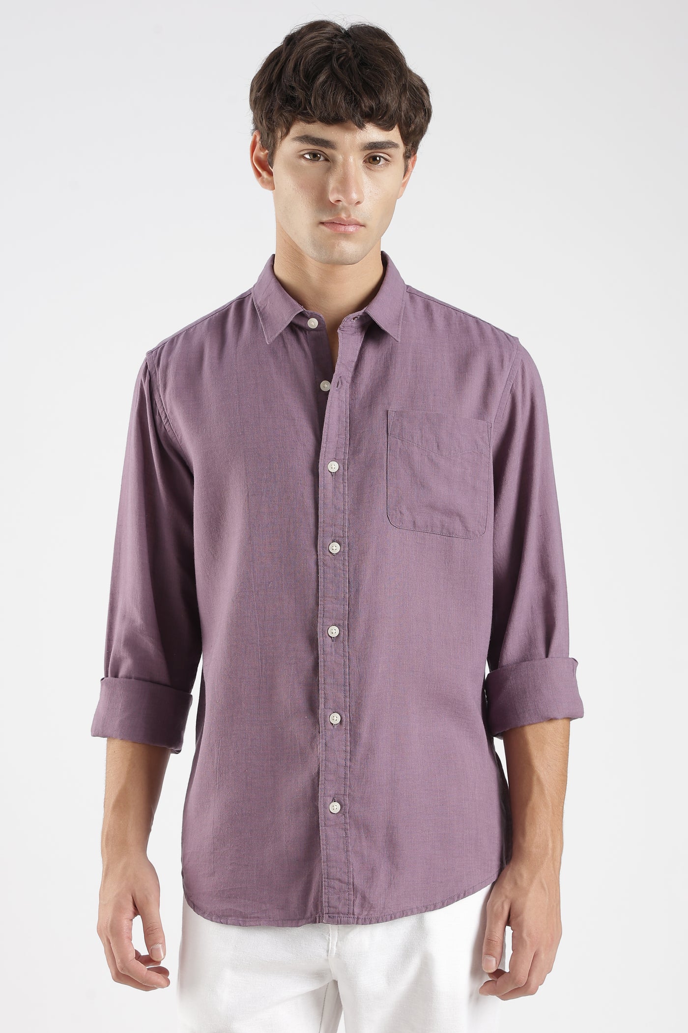 Men’s Premium Dusty Purple Linen Casual Shirt