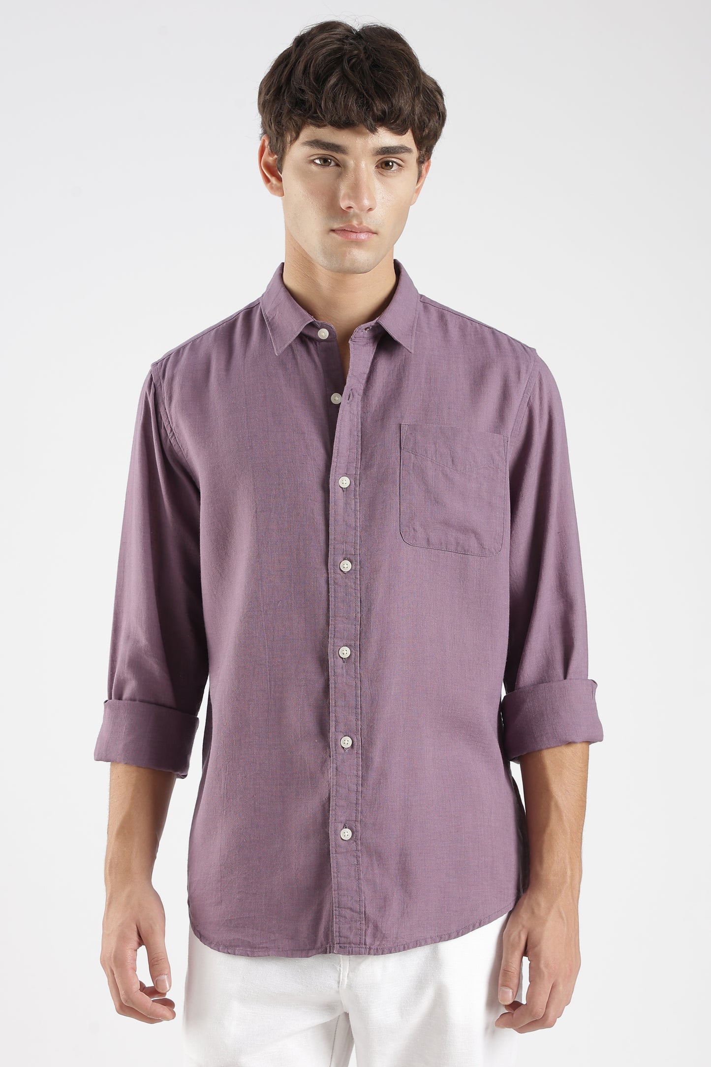 Dusty Purple Linen  Shirt