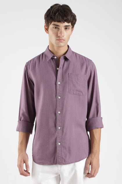 Men’s Premium Dusty Purple Linen Casual Shirt