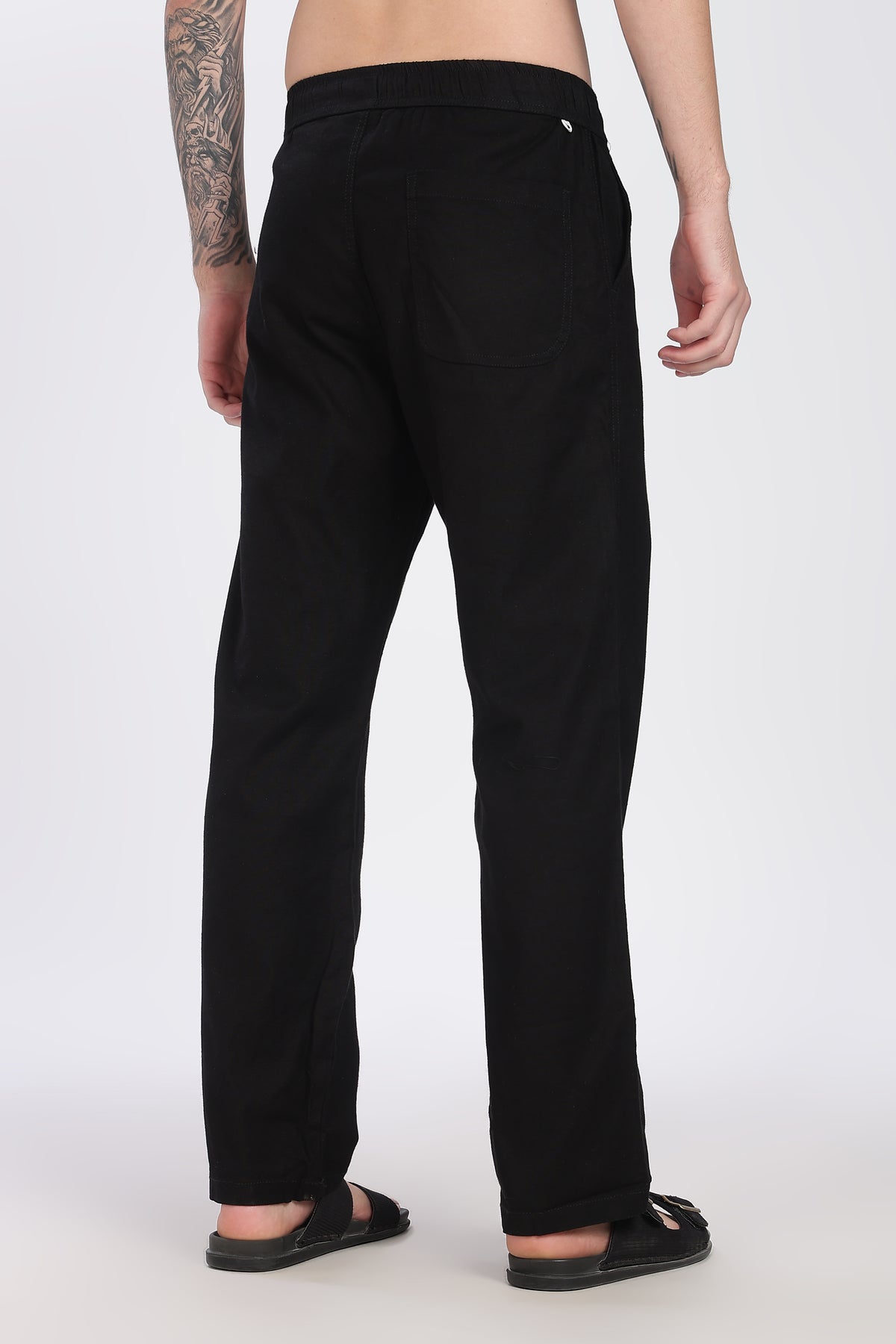 Men’s Black Linen Casual Trousers