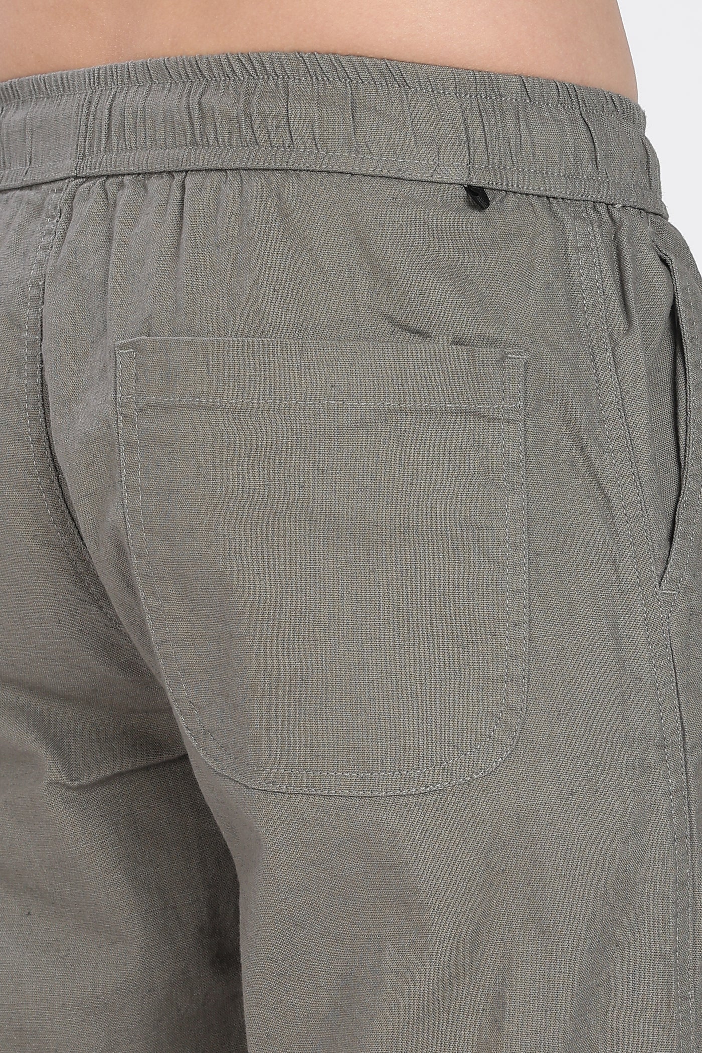 Men's Linen Greenish Grey Comfort Trousers