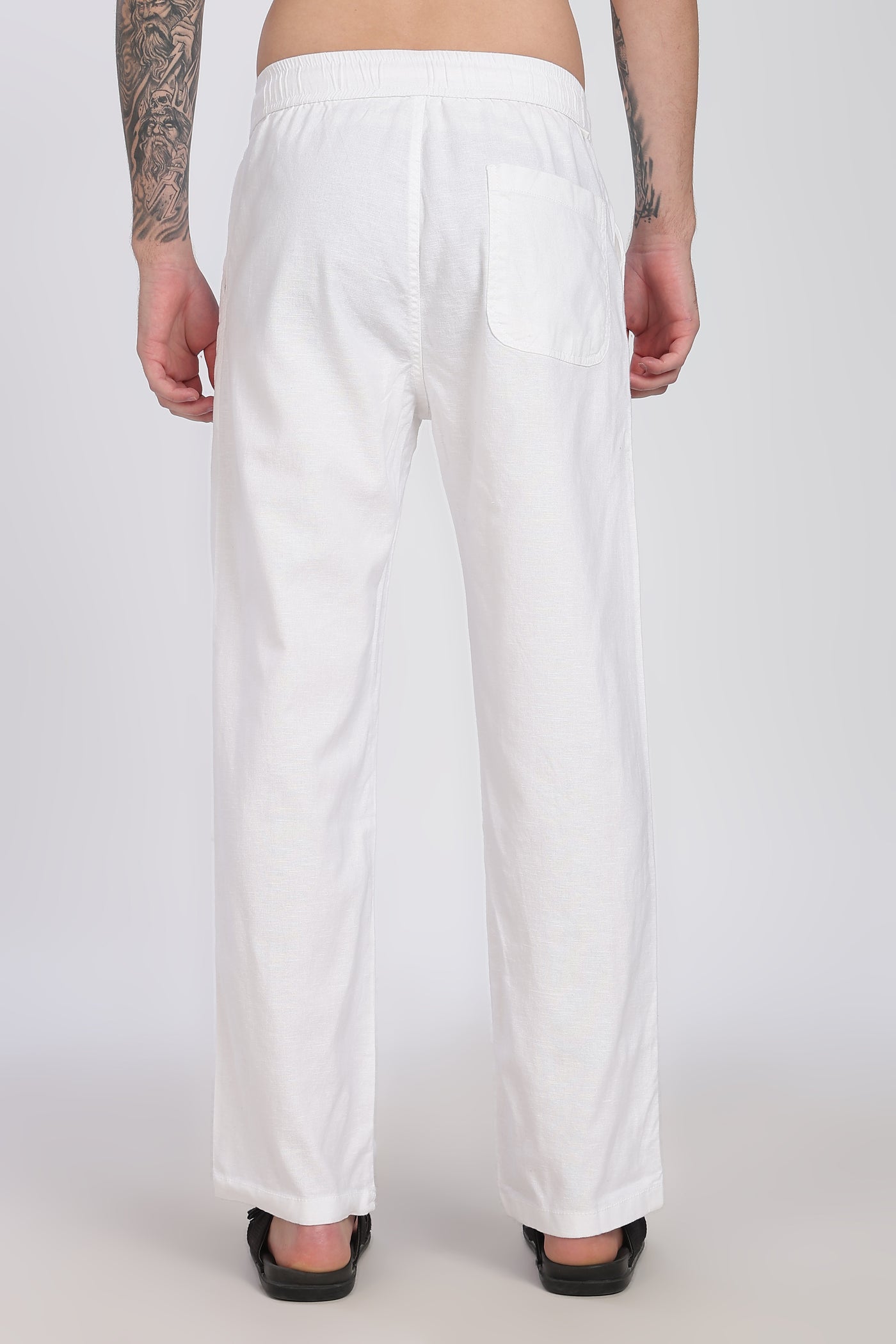 Men's Linen White Comfort Trousers