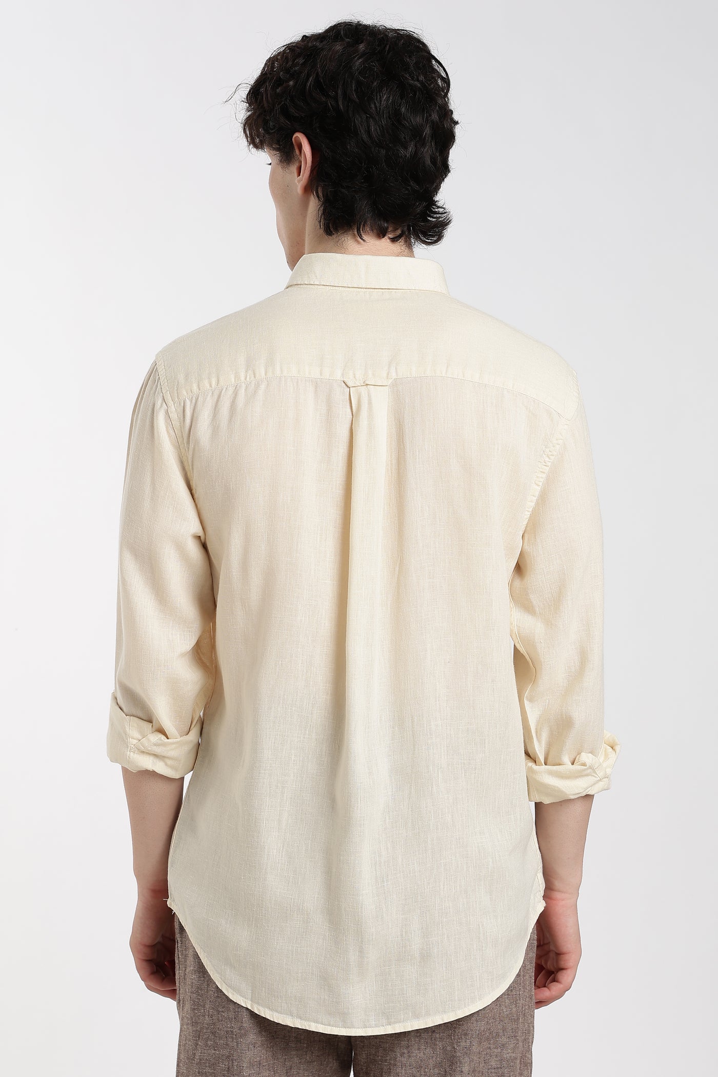 Men's Premium Linen Classic  Light  Cream Shirt