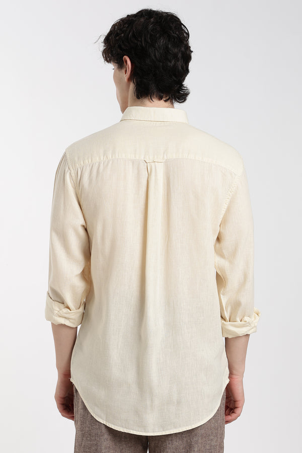 Men's Premium Linen Classic  Light  Cream Shirt