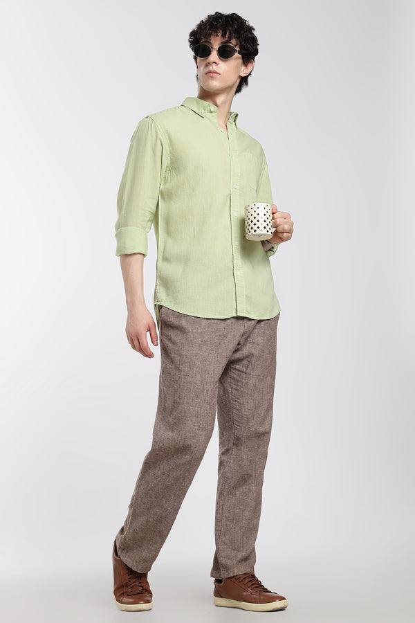 Men’s  Premium Linen Pastel Green  Shirt