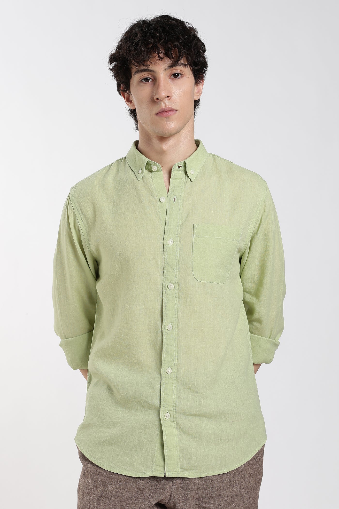 Men’s  Premium Linen Pastel Green  Shirt
