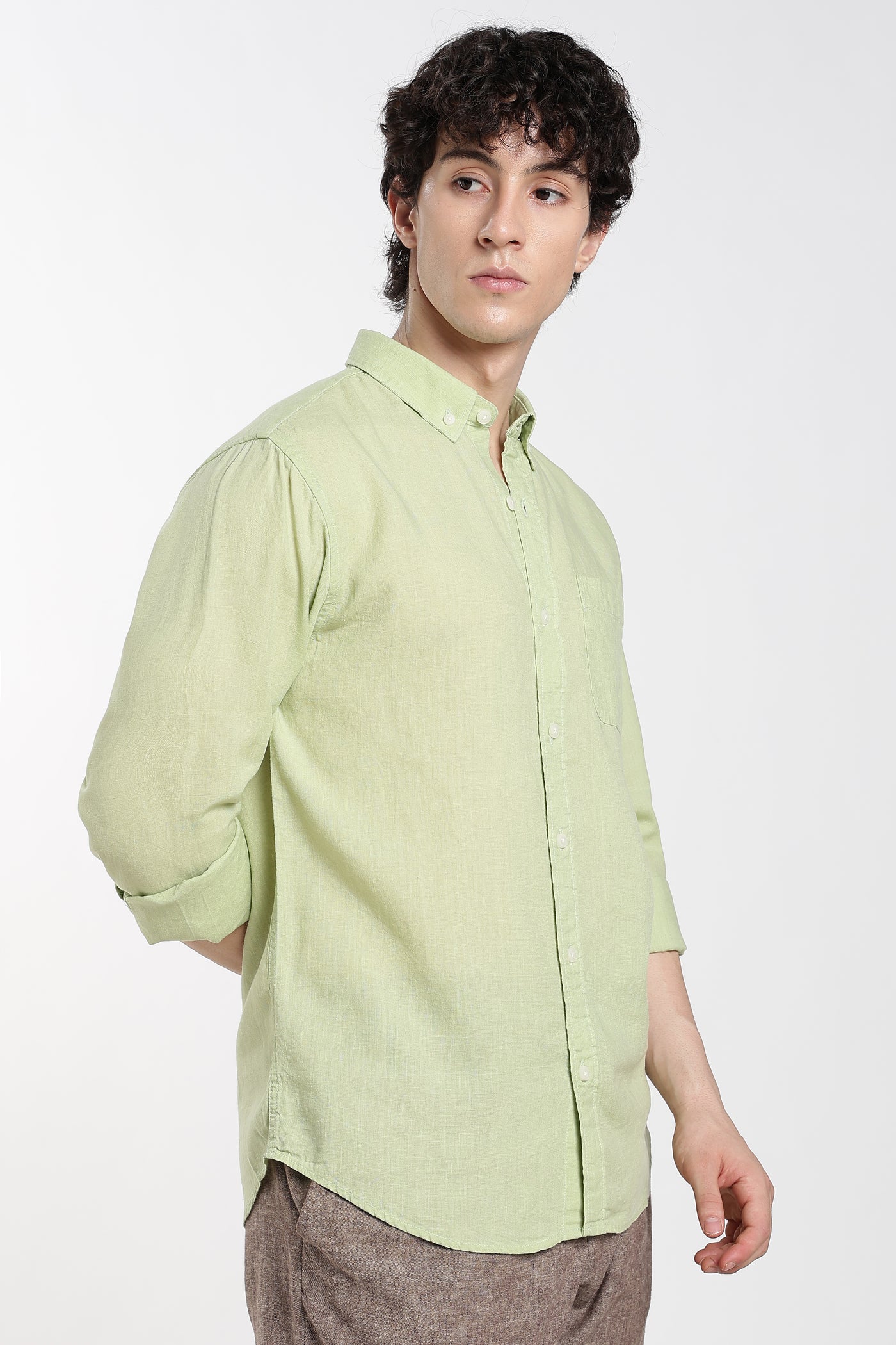 Men’s  Premium Linen Pastel Green  Shirt