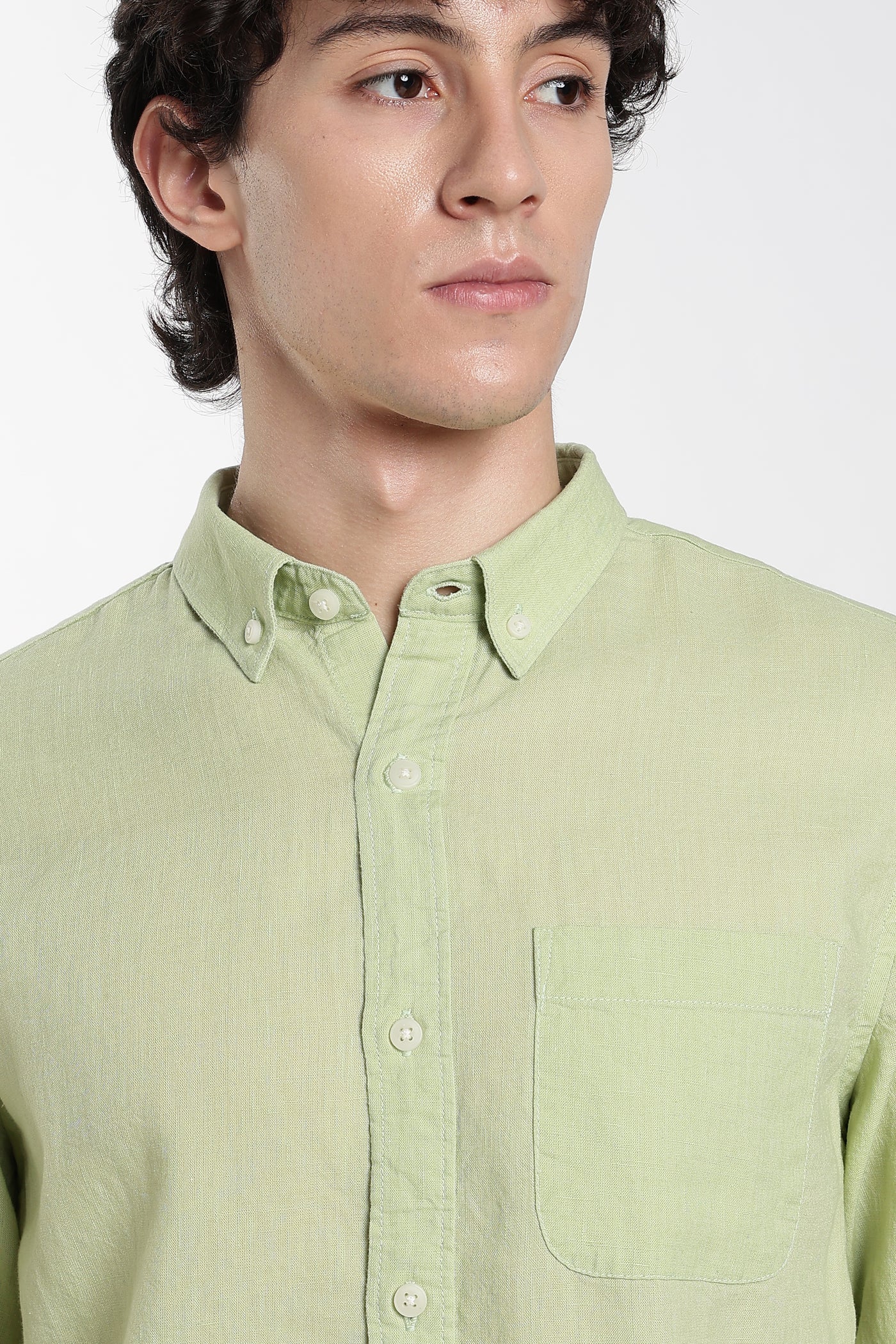Men’s  Premium Linen Pastel Green  Shirt