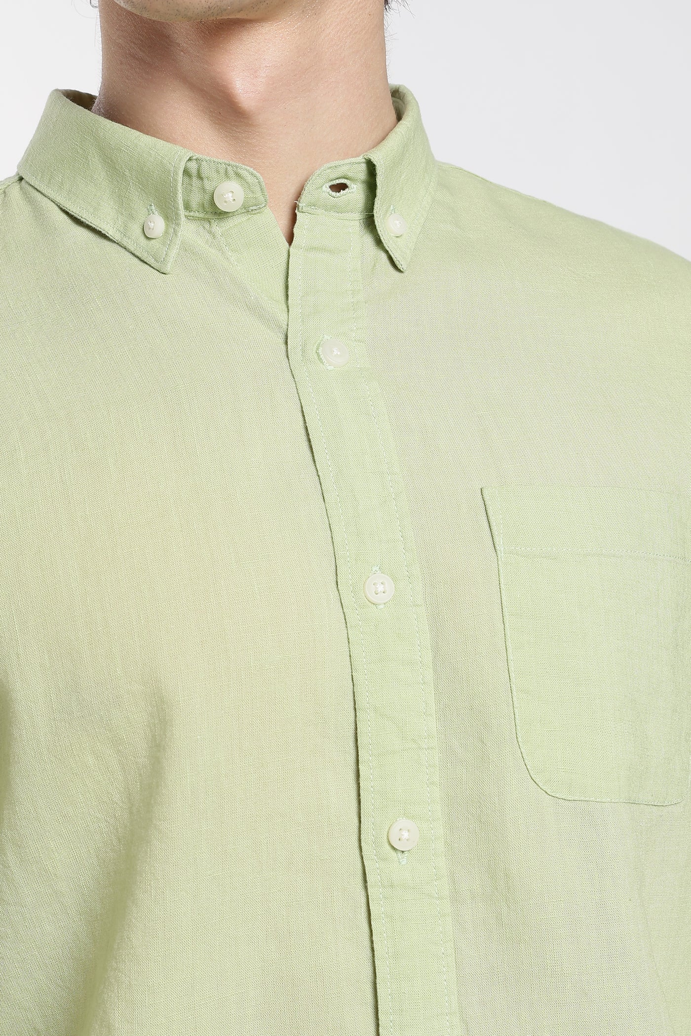 Men’s  Premium Linen Pastel Green  Shirt
