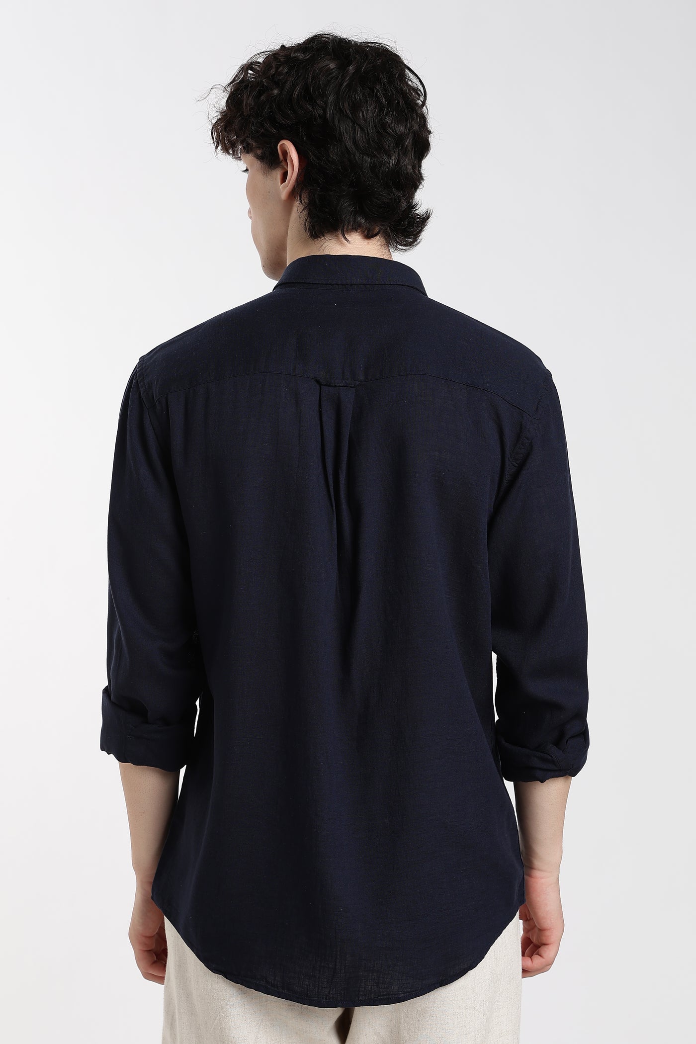 Men's Linen Premium Dark Navy Blue Shirt