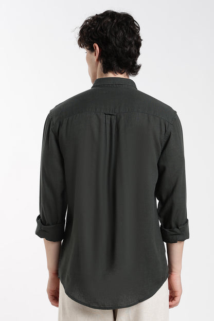 Forest Green  Linen Shirt