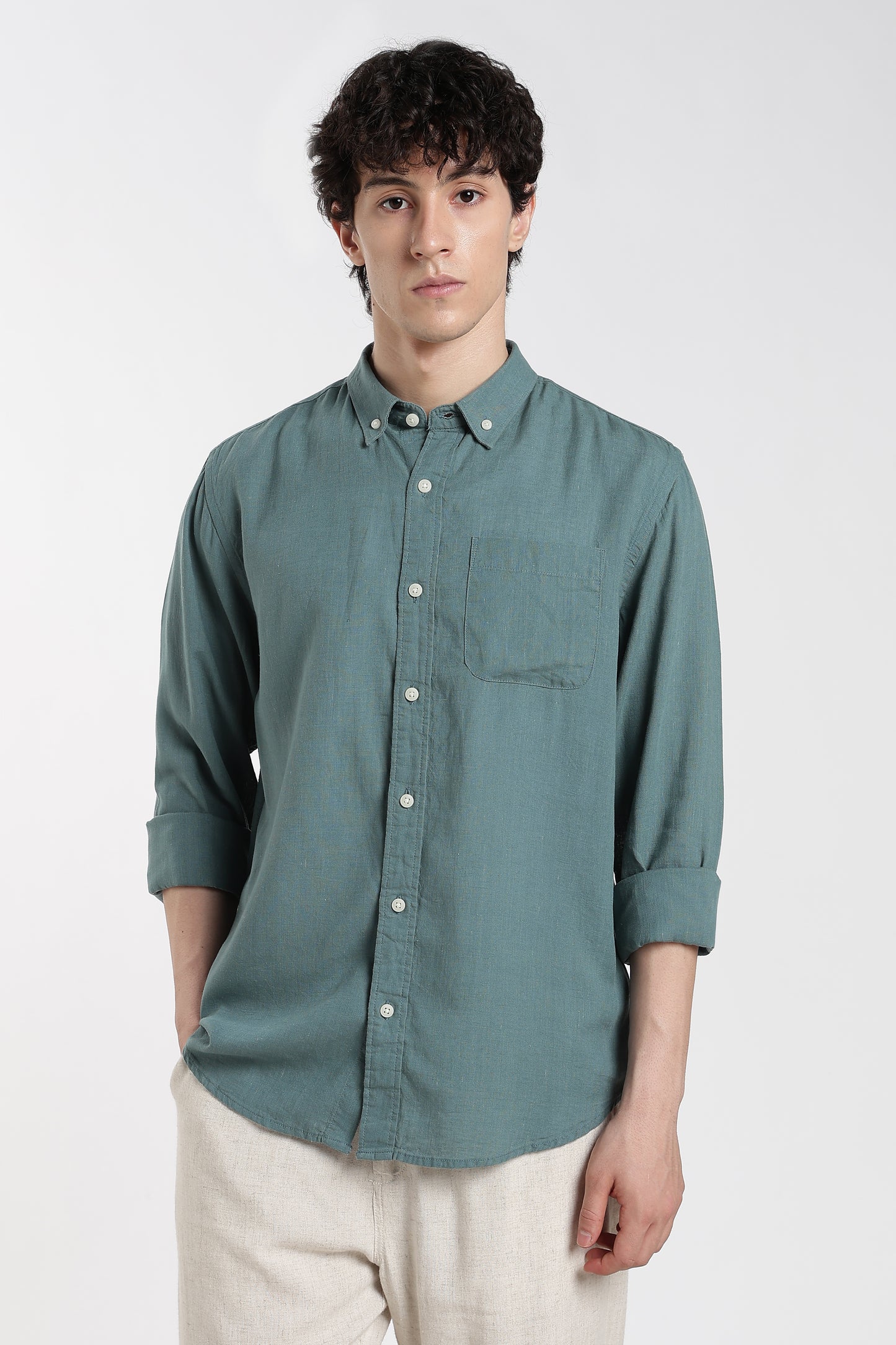 Sage Green  Linen Shirt