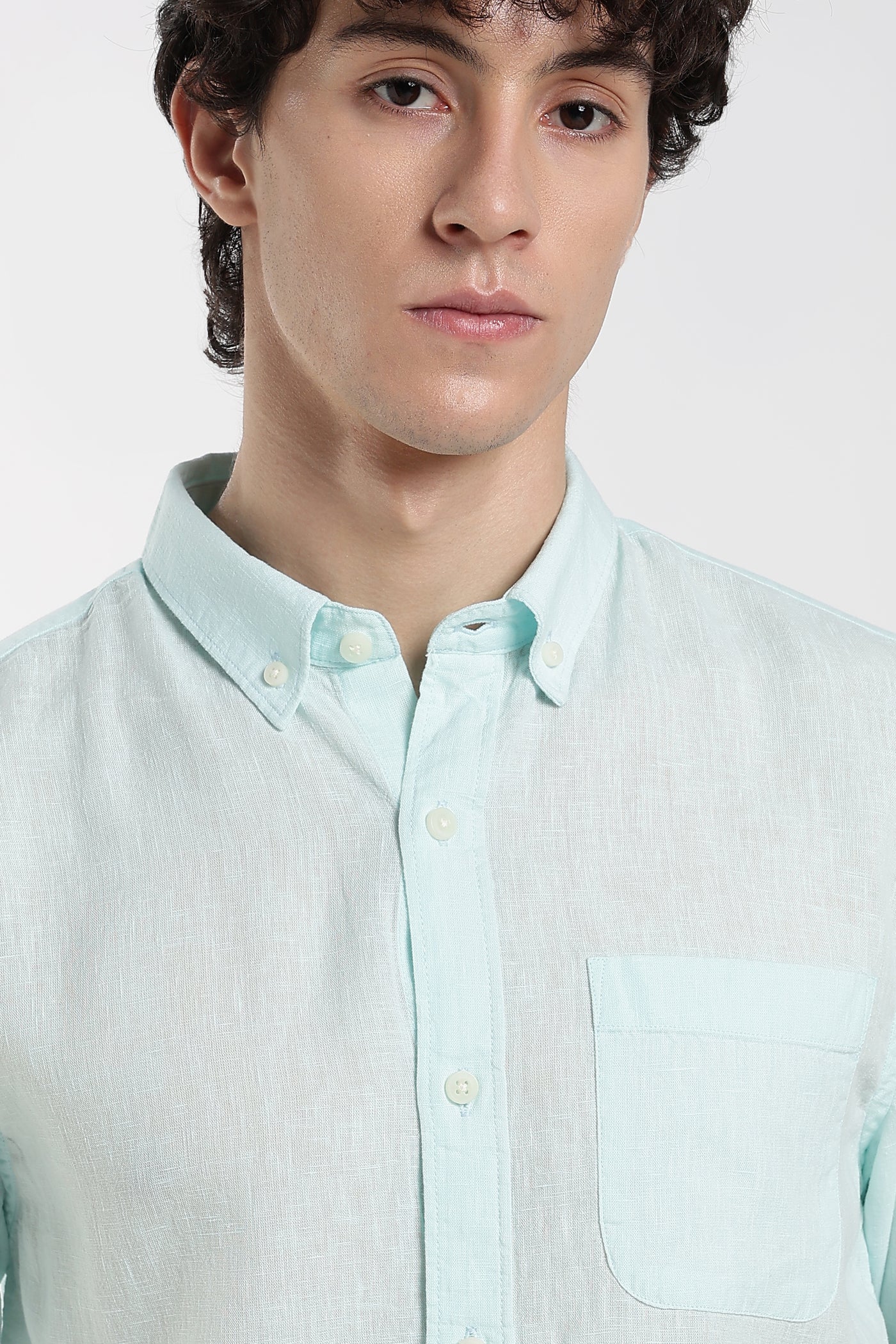 Men's Premium Linen Light Mint  Shirt